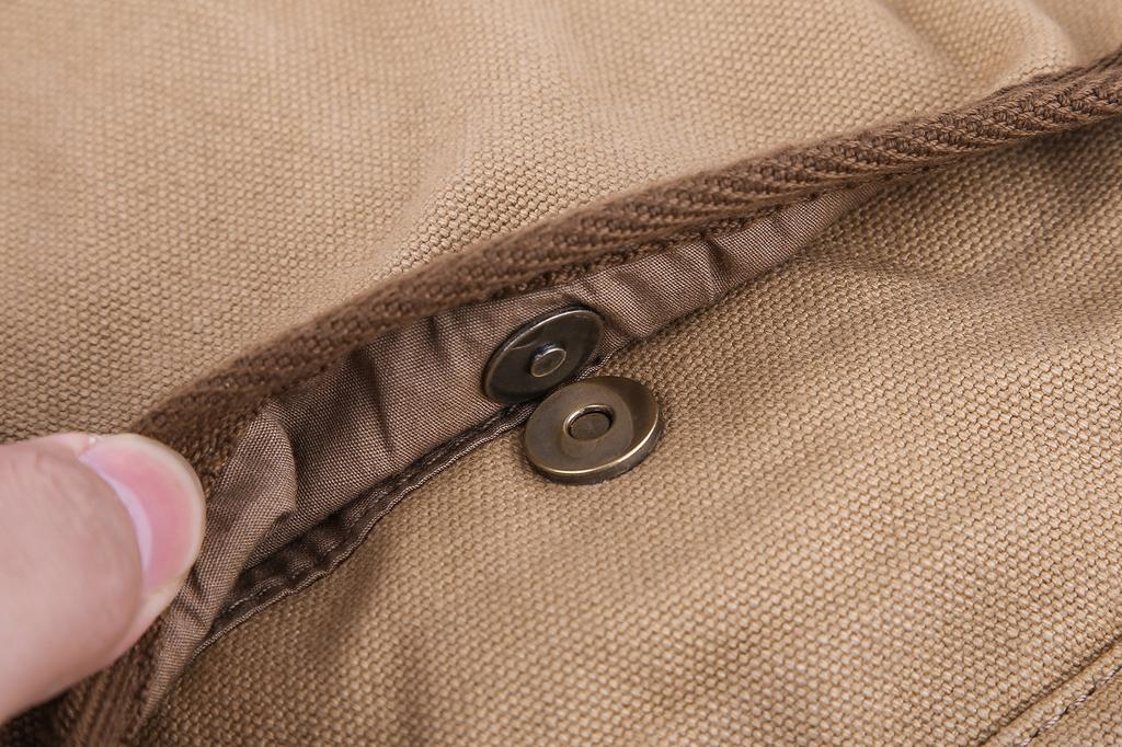 [GOOTIUM] Canvas shoulder mini bag, crossbody, khaki
