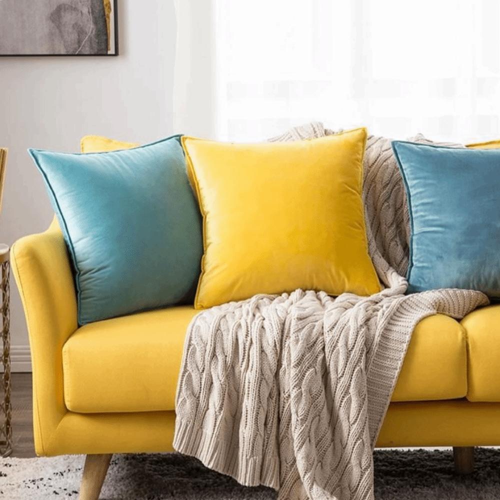 Soft Velvet Throw Pillow Cover Solid Color Sofa Pillowcase High-end Cushion Cover Hotel