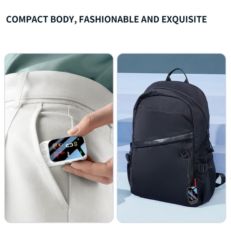 Easy Carry  Small  Carbon Monoxides Alarm with CO Temperature Humidity Detection & LED Screen ABS for Multiple Scene Use