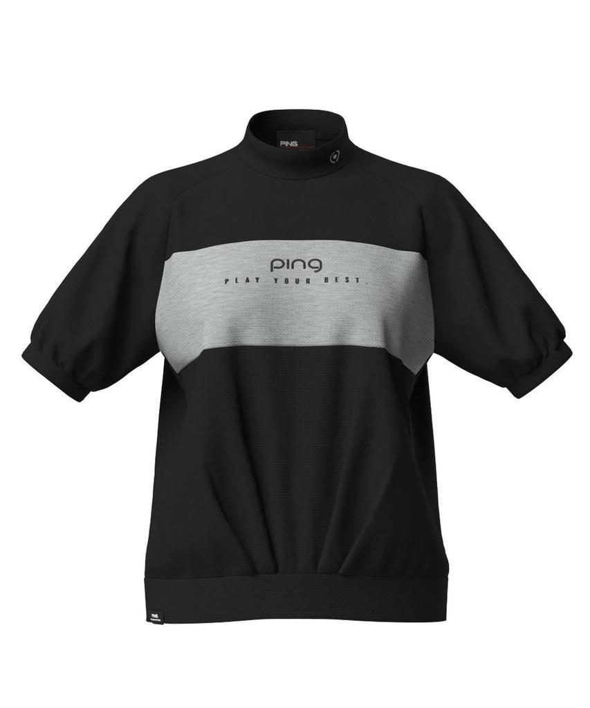 Short Sleeve High Neck Shirt Golf S [Pin Apparel] Women's (Brand Logo) / / 622-4267800 010_Black