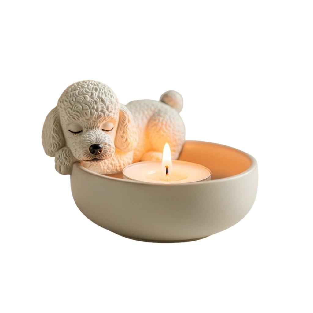 Resin Puppy Candle Holder Ornaments Resin Ornaments Crafts