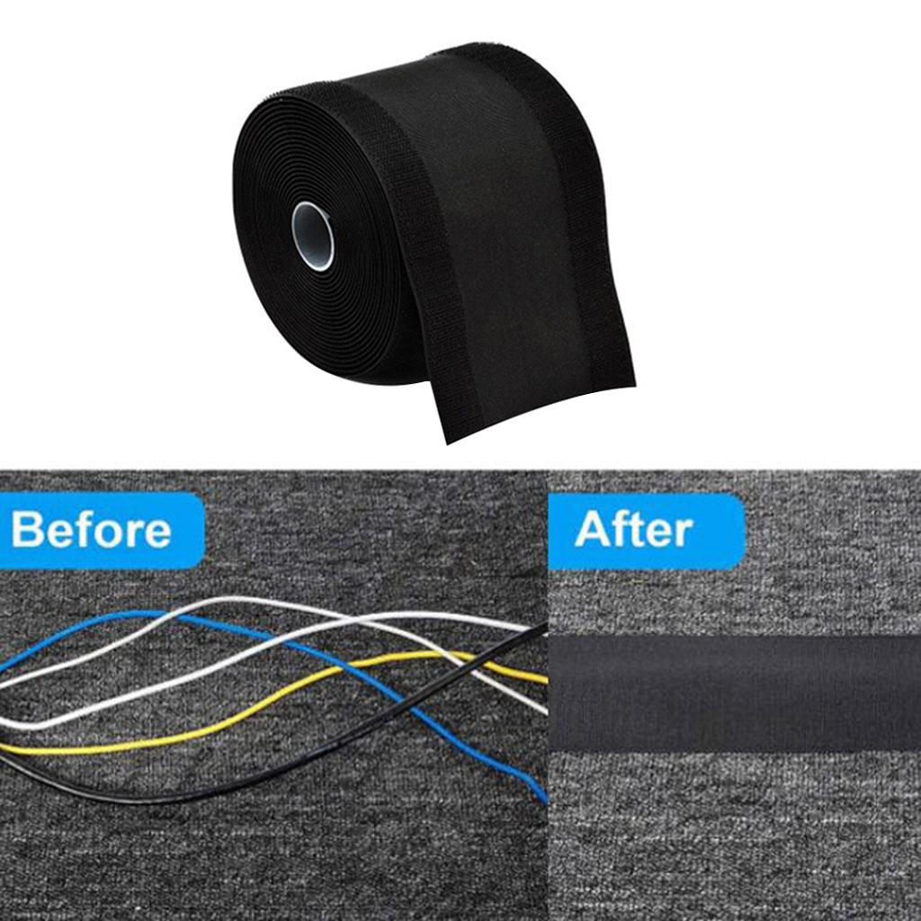 Black Cable Cord Cover or Management Cords and Hazard for Computer