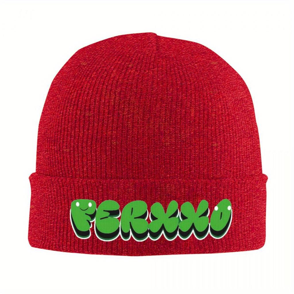 Feid Ferxxo Logo Knitted Hat Beanie Autumn Winter Hat Warm Unisex Hip-hop 90s Rapper Cap Men Women