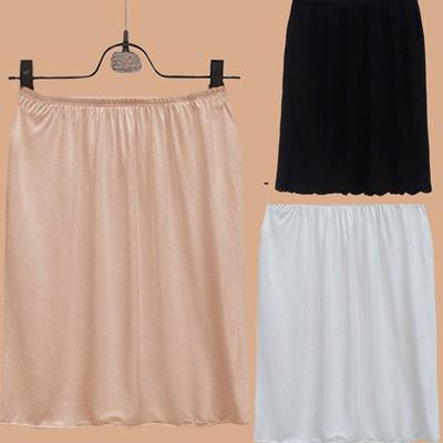 Jupe courte élastique en satin extensible pour femme, jupon d'été souple et demi-slip