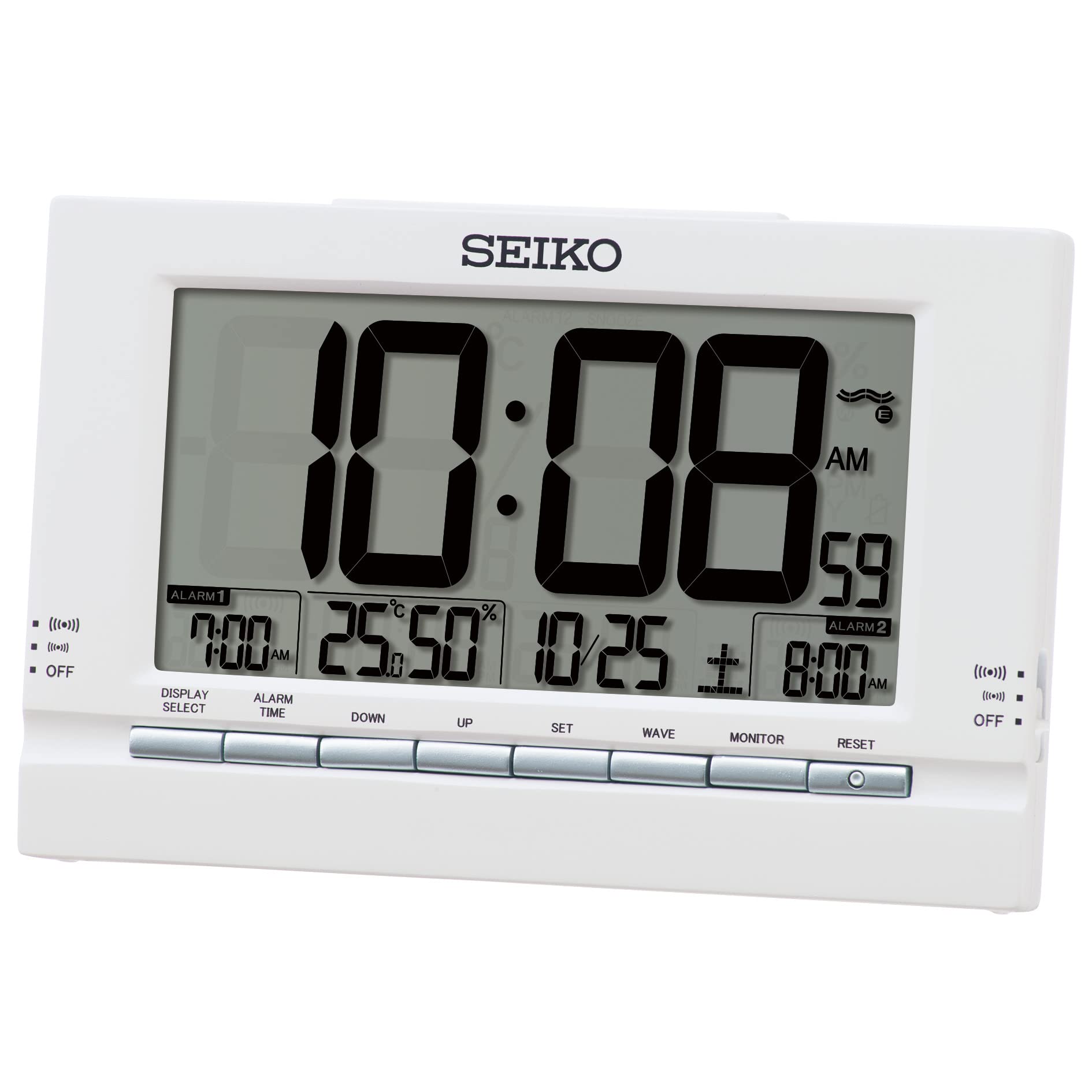

Seiko Clock Alarm Clock Table Clock Digital Radio Wave White 112 x 173 x 54 mm SQ323W