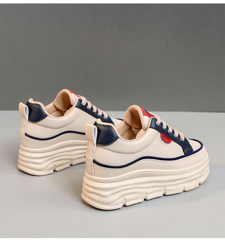 Women's W3672 Color-Block Sneakers 2024: Breathable, Thick-Soled, Wear-Resistant Shoes for Summer and Autumn.