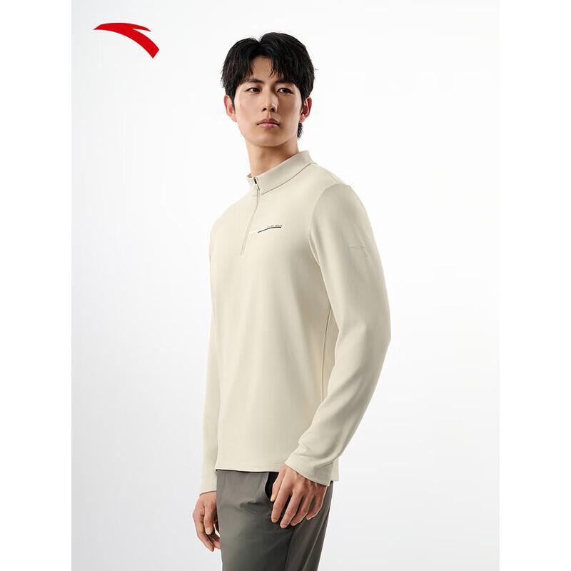 Anta CHN Series Men's National Team Air Muffin Half-Zip Fleece Long Sleeve T-Shirt