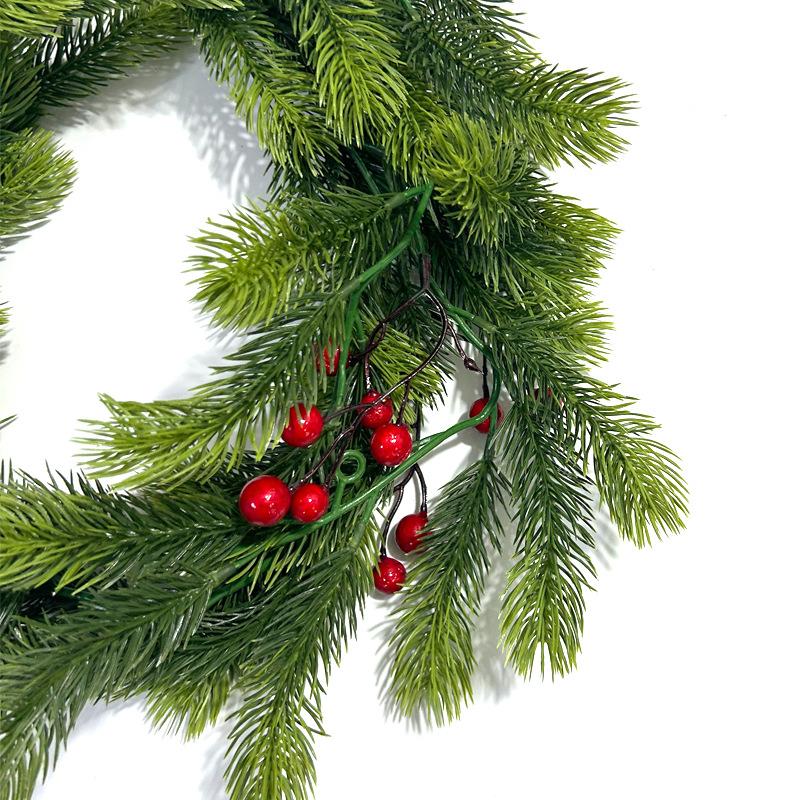 Artificial Christmas Green Vine Artificial Pine Needle Red Fruit Dog Tail Vine New Year Window Plant Scenery Decoration