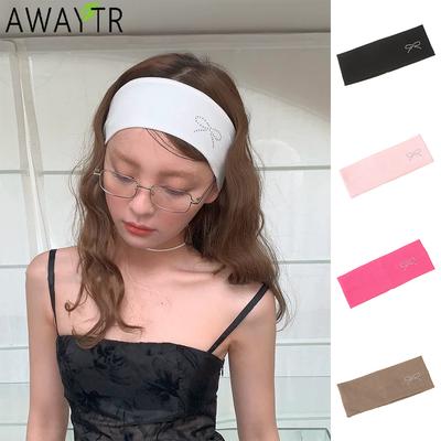 AWAYTR Daily Solid Color Headbands Fashion Fabric Head Bands Turban Bandana Elastic Hairband Sport Hair Accessories Headdress