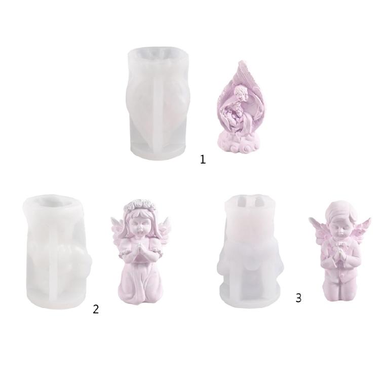Plaster Aromatherapy Candle Molds 3D Candle Making Mold 3D Angel Silicone Mold for Home Decoration,Art Crafts Ornaments