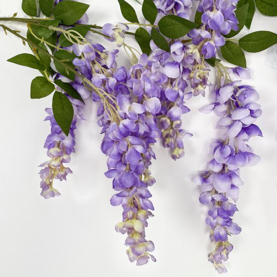 Hanging Artificial Violet UV Resistant Fake Flower Indoor Outdoor Garden Porch Patio Wall Hanging Faux Flower Decoration