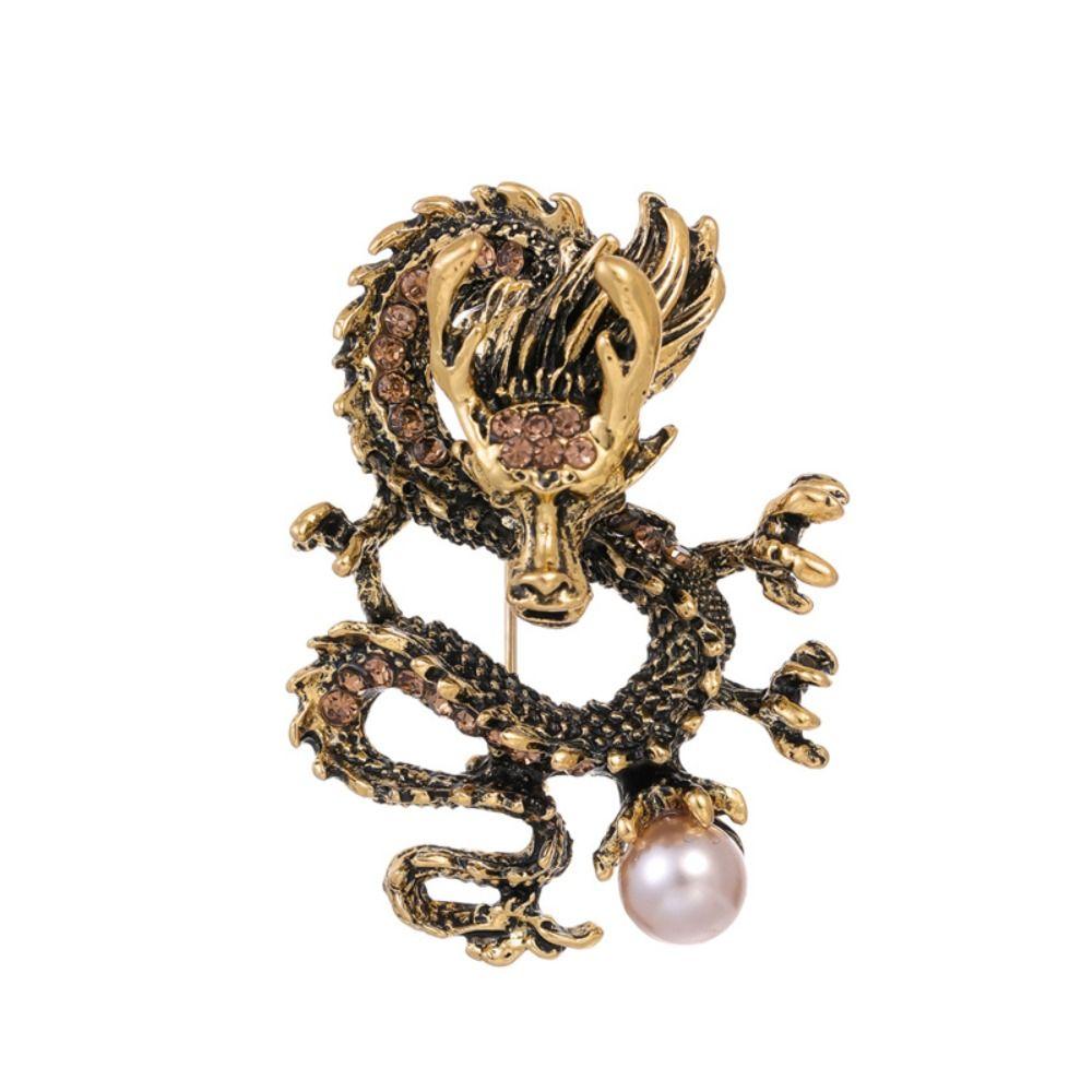 

High-end Fashion Colorful Dragon Brooches Vintage Cartoon Animal Buckle Badge Men 01