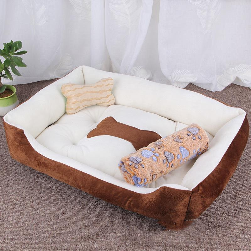 Rutschfestes, waschbares Haustier-Knochenbett für kleine, mittlere und große Hunde, Winter warm, Welpen-, Hundekissen, Bulldoggen-Sofa-Matte, Hundebett