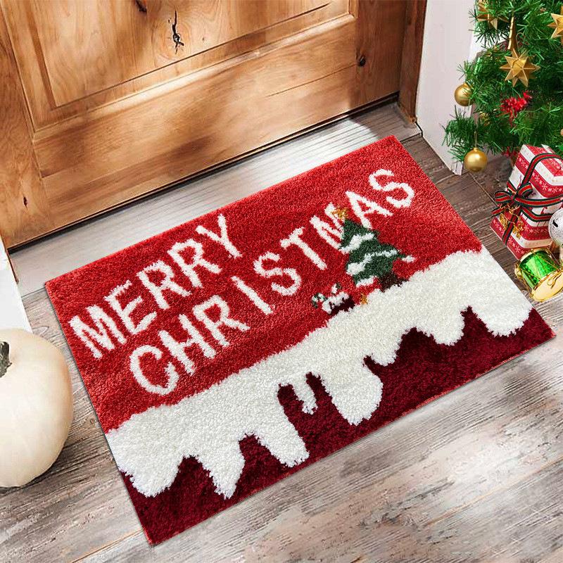 Christmas Carpet Door Merry Christmas Mat Festival Welcome Entrance Mat Home Navidad Xmas New Year Decor Toilet Anti Slip Mat