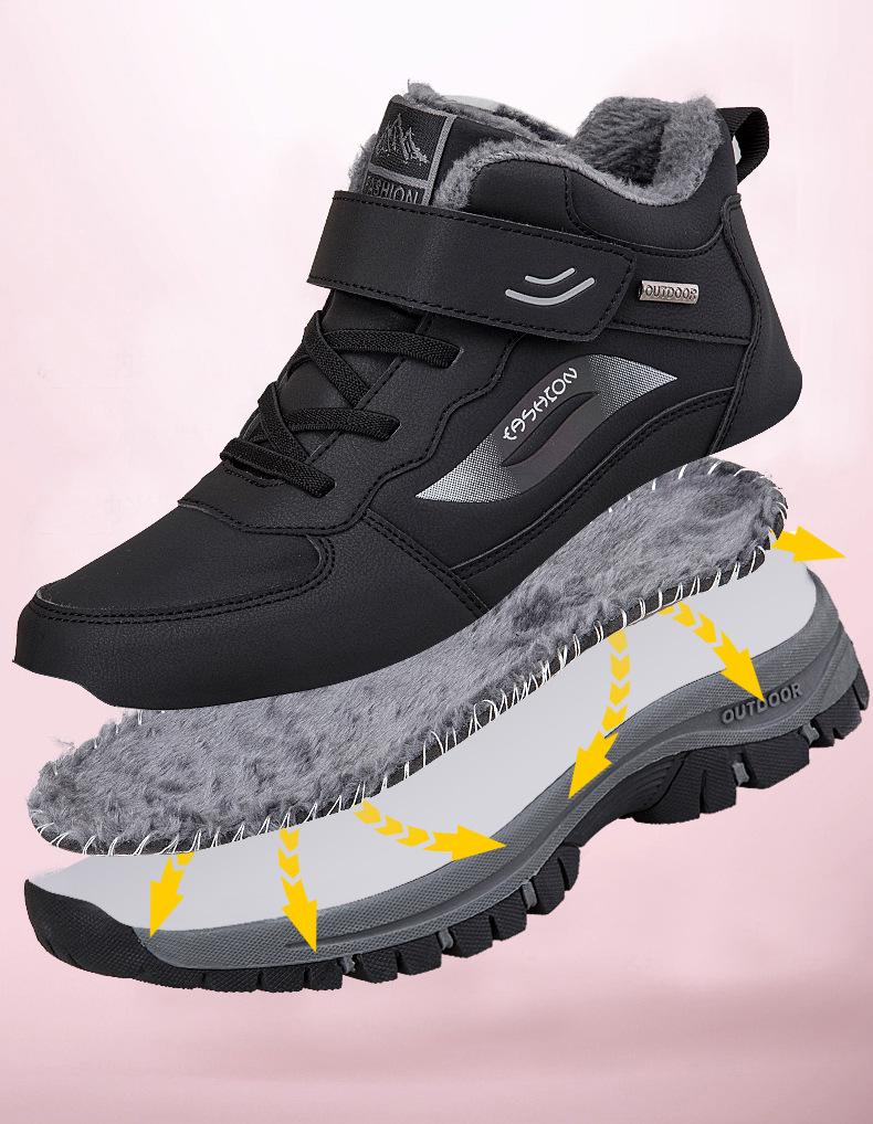 Zulijian Women's Winter Velvet Warm Walking Shoes for Middle-aged & Elderly