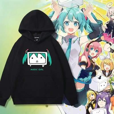 2025 MINISO Hatsune Miku Herren Hoodie - Anime Lizenziert Schnelltrocknend Bequeme Passform S-4XL Sweatshirt Harajuku