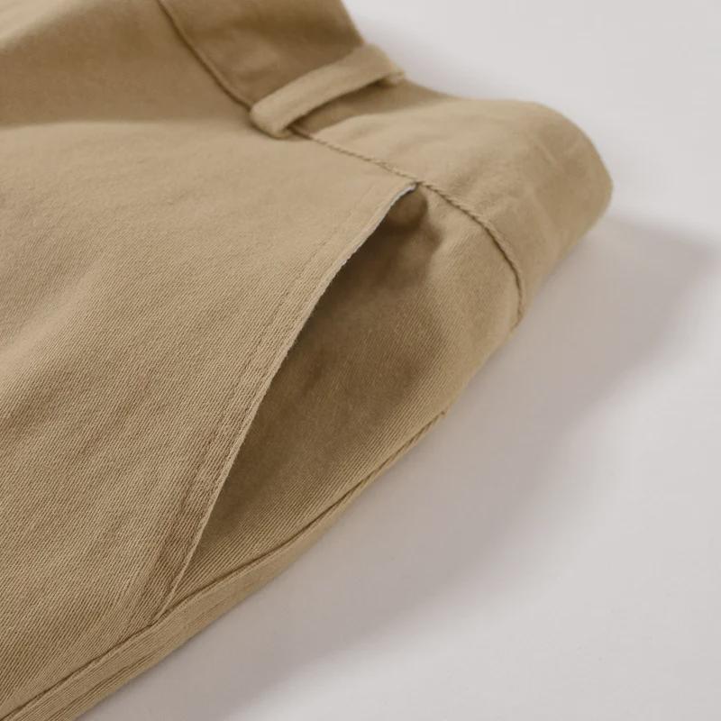 Pantaloni pentru uniforma scolara din bumbac elastic kaki pentru baieti si fete