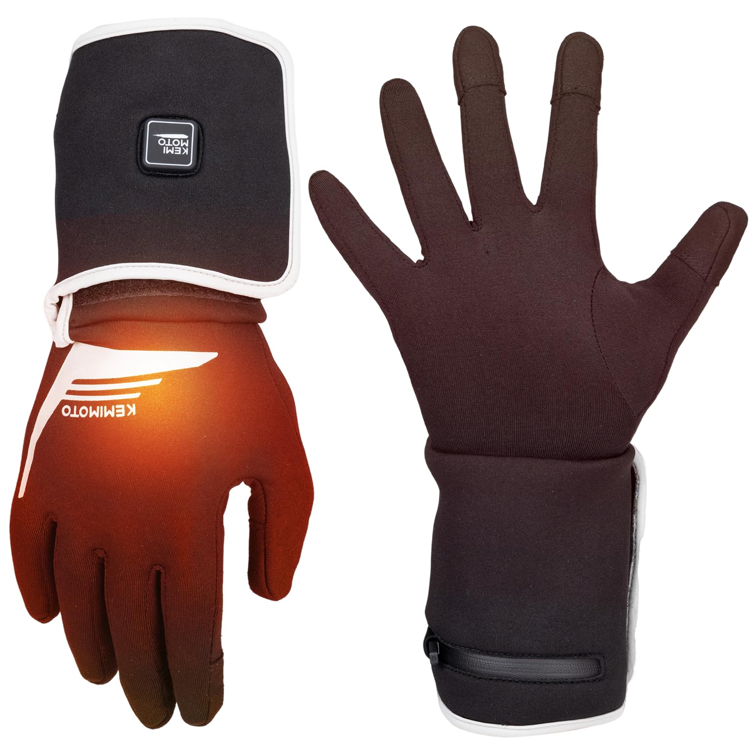 

KEMIMOTO Heated Inner Gloves with USB Power Supply and Battery Level for Smartphone Cold PSE for and Size M Gloves, Display, Motorcycles, Winter, чёрный