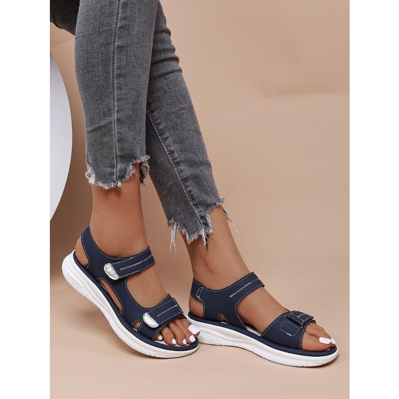 Neue Sommer-Damenschuhe Übergröße Plateau lässige Sandalen mit Klettverschluss Sandalen Damenschuhe