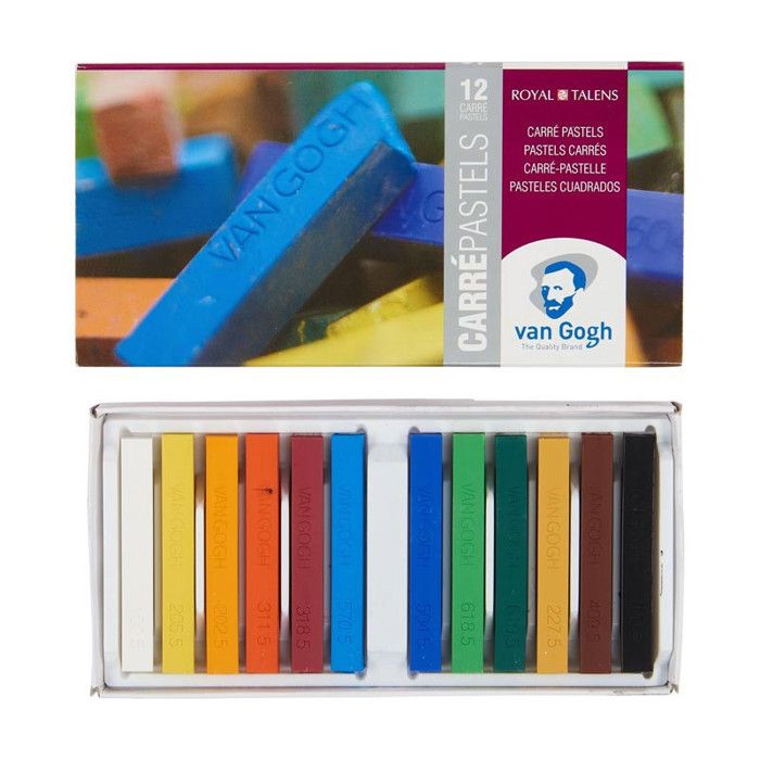 Pastels - Carrés de couleur - 12 teintes - Croquis - Dessin - Van Gogh