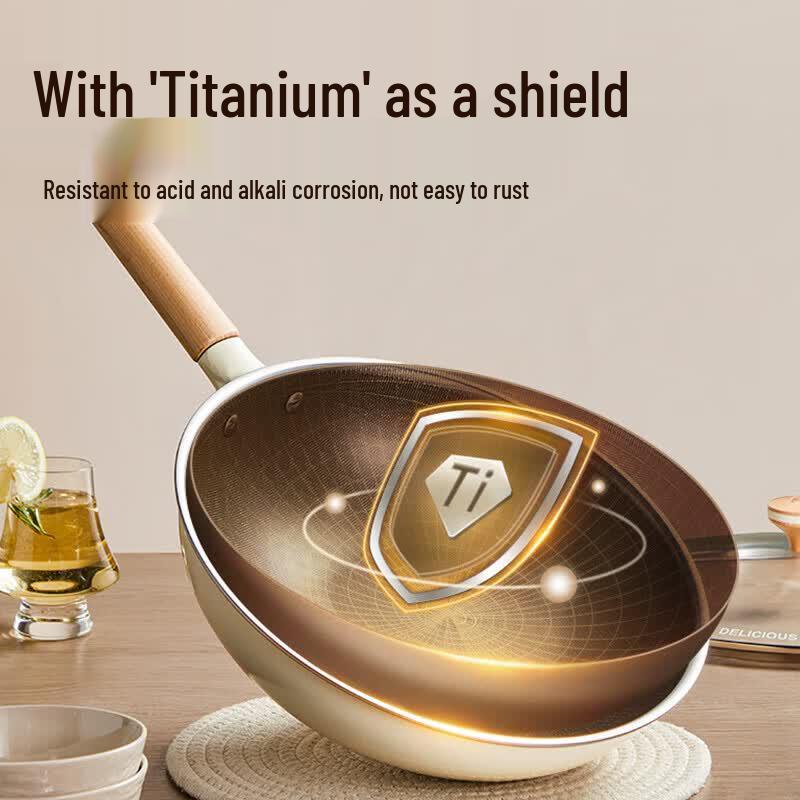 COOKER KING 32cm Titanium 304 Stainless Steel Non-stick Wok