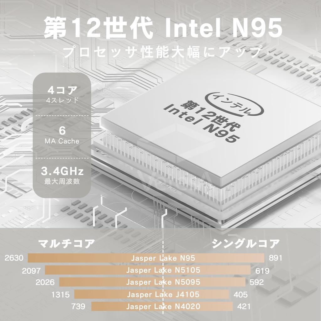VETESA Laptop with Office Intel N95 4C4T 16GB RAM 1TB 2280 Windows 11 Pro 2025 1920x1080 IPS Slim Laptop with Fingerprint Japanese and Mouse Ideal for
