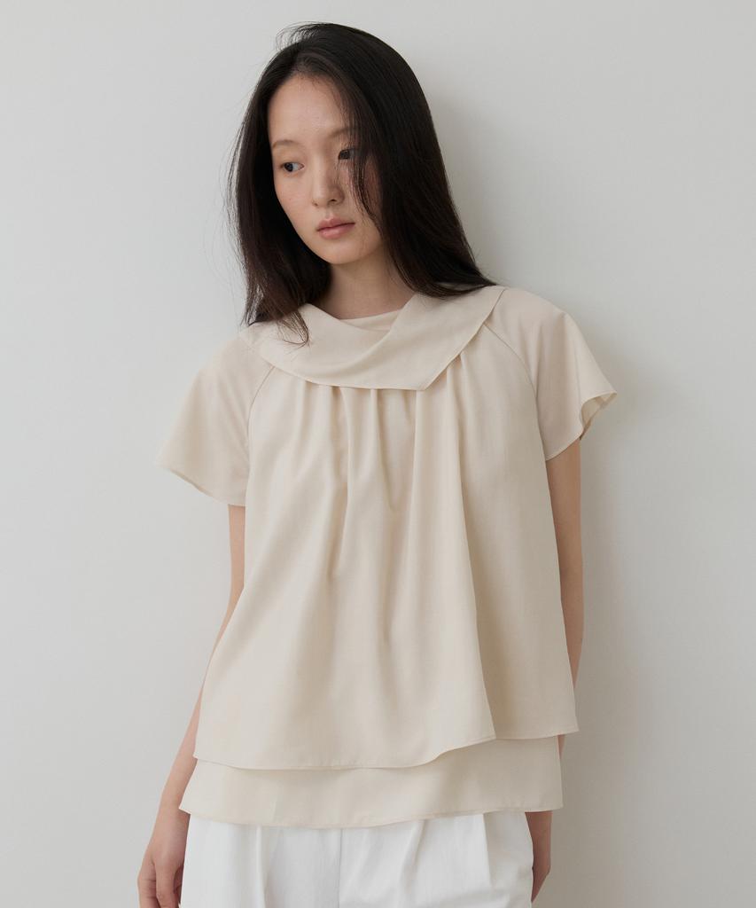 TOWAV Yen Flare Blouse_Beige