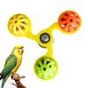 Funny Parrot Toys Interactive Rotating Windmill Toy with Bells Bird Cage Toy for Parrots for Stimulation Entertainment Play Chew