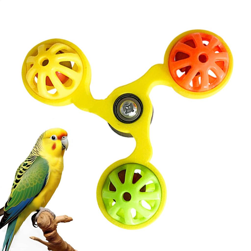 Funny Parrot Toys Interactive Rotating Windmill Toy with Bells Bird Cage Toy for Parrots for Stimulation Entertainment Play Chew