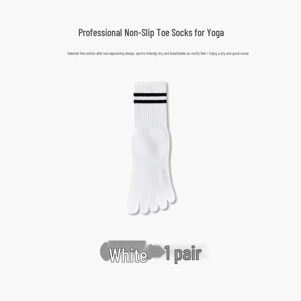 Women's Non-Slip Five-Finger Mid-Calf Yoga, Pilates, & Fitness Compression Socks