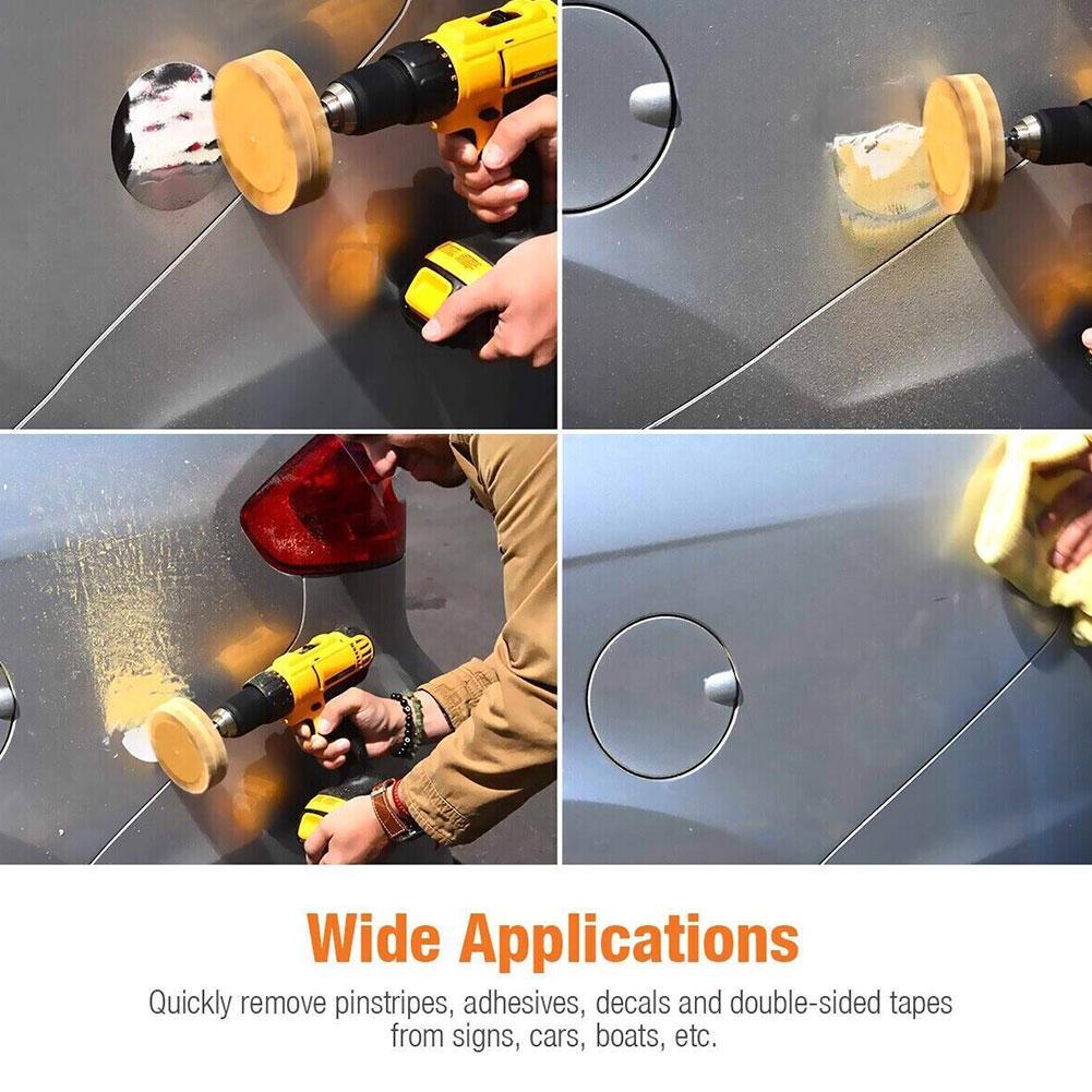3.5inch Rubber Car Eraser Wheel For Adhesive Sticker Pinstripe Decal Graphic Remover Adhesive Remover Wheel With Pad & Adapter