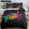 Turtles Bedding Sets Anime Sea Turtles HD Bedspread for Teens Girls Fashion Twin Single Queen King Full Size Duvet Cover