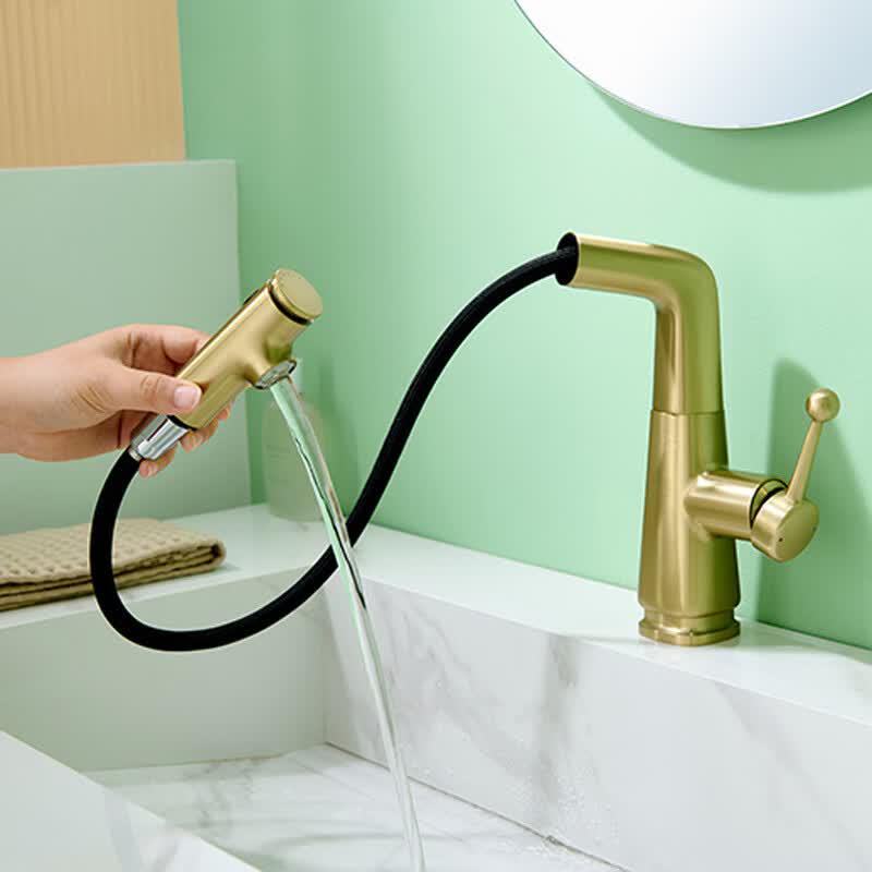 TLXT Pure White Single Cold Pull-Out Basin Faucet