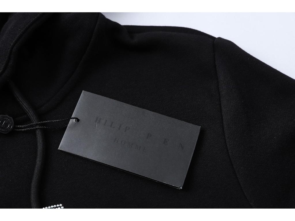 Philip Plein Herren Kapuzenpullover mit Strasssteinen - Trendige Herbst/Winter Streetwear