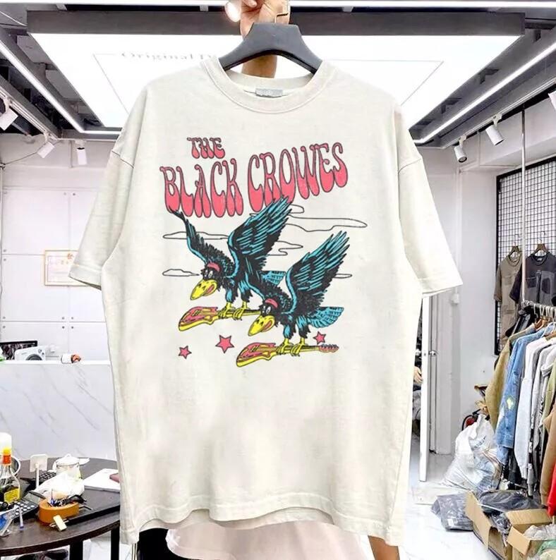 The Black Crowes Flying Crowes White Short Sleeve Unisex T shirt Reprint S-5XL M