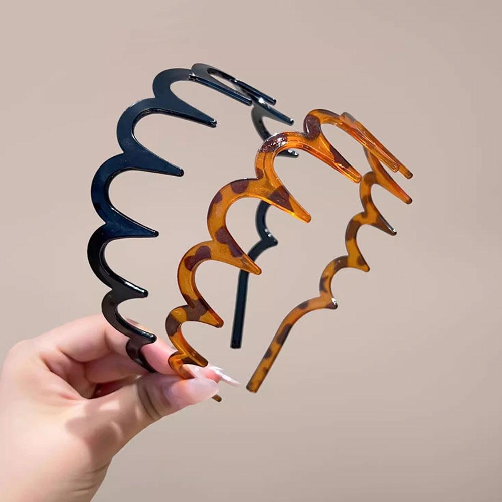 U-Shaped Fashion Tooth Hair Comb Headband for Women - Reversible Korean Style High Cranium Headbands with Teeth for Teen Girls