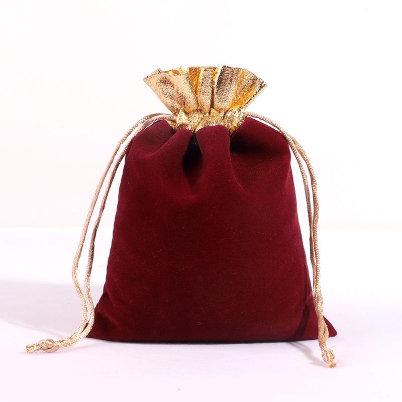 Black Custom Velvet Drawstring Jewelry Pouch
