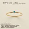 eManco Gold-Plated Non-Constricting Ring for Women - Thin Band with Tiny Diamond Accents and December Birthstone