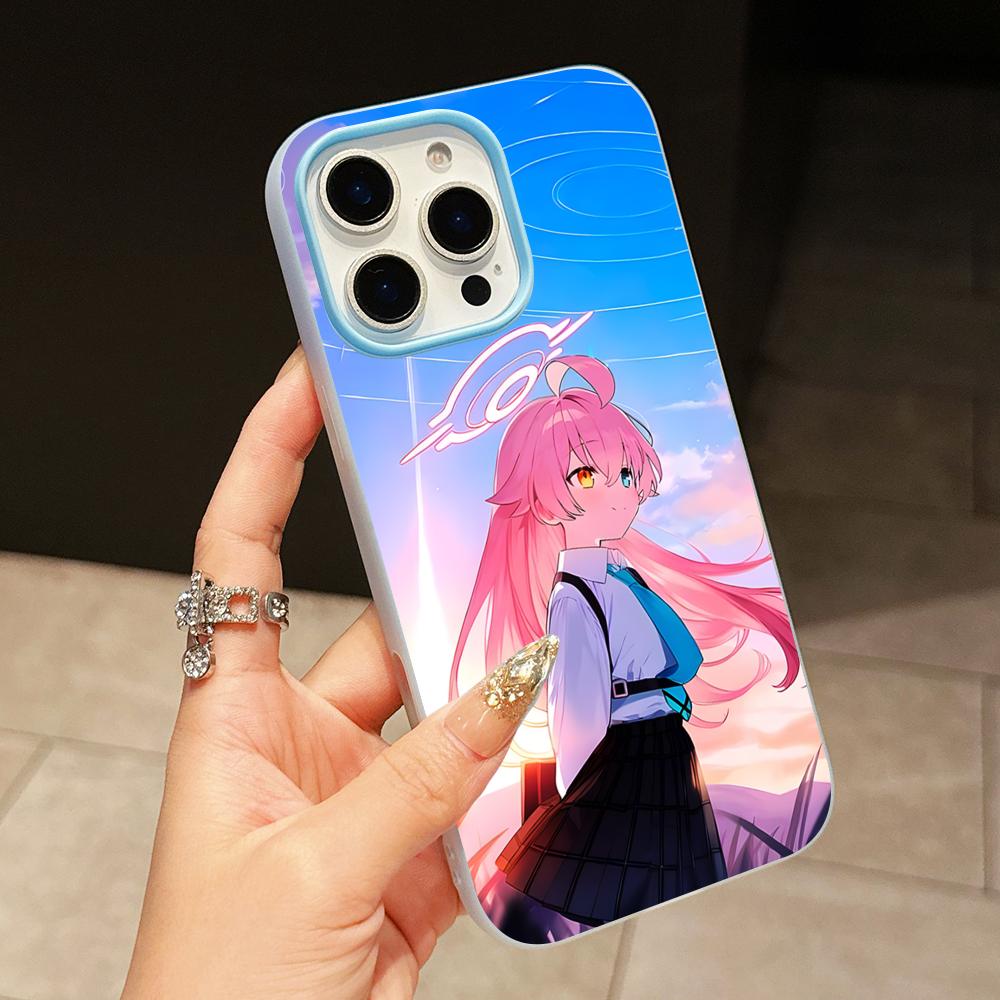 

Blue Archive Takahashi Hoshino Jelly Double layer Light Blue Mobile Phone Case for iPhone 17 16 15 14 13 12 11 Air Pro Max Plus iPhone 15 Pro