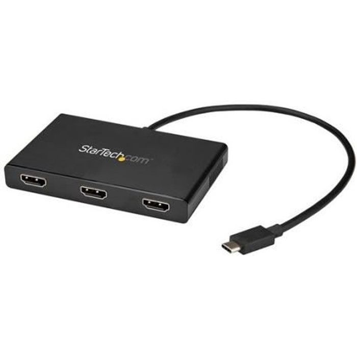 Hub USB Type-C STARTECH - 3x HDMI - Multi-écrans - 3840x2160 - Répartiteur - Noir