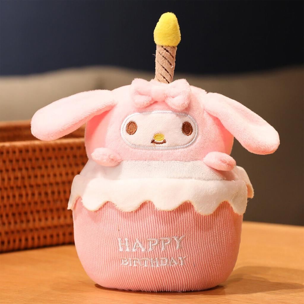 Kirby Singing Birthday Cake Plush Toy with Button Battery for Kids