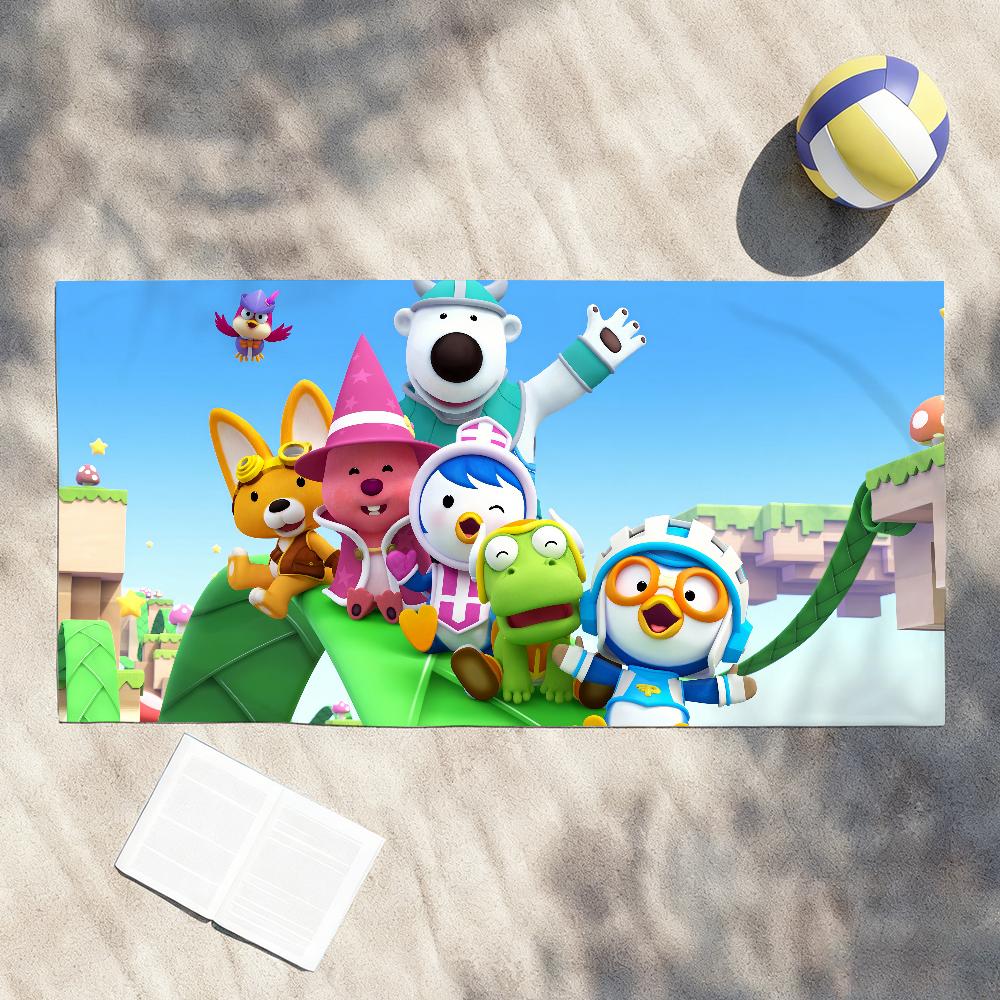 Cartoon P-Pororo-S Cute Towel Shower Sauna Travel Spa Quick Dry Gym Accessories Soft Large Beach Towels