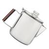 Stovetop Coffee Pot Stainless Steel Coffee Percolator with V Spout Wood Handle Multi Stove Compatible for Camping