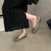 Bailamos Women Flats Tabi Ninja Round Split Toe Shallow Women Single Shoes Lazy Slip On Slingback Mules Leather Shoes Soft Loafe