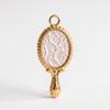 French-Style Powder Lace Pendant Delicately Dripping Oil Exquisitely Gold-Edged A Retro Girlish Accessory A Charming Design.