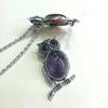 Owl Pendant Brooch With Natural Stone Embedding For Fashion Accessories