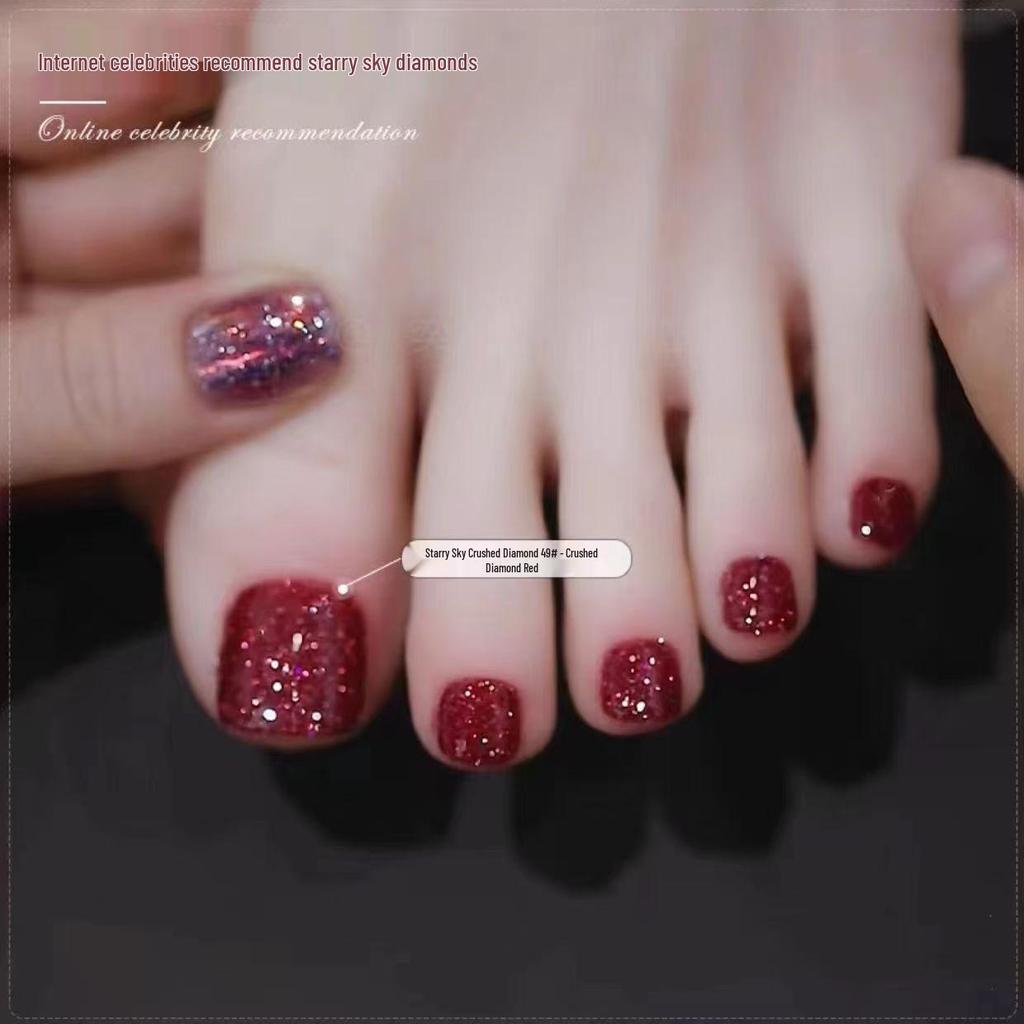 Mirror Finish Metallic Titanium Gold Quick-Dry Peelable Toenail Polish - Long-Lasting Aurora Effect