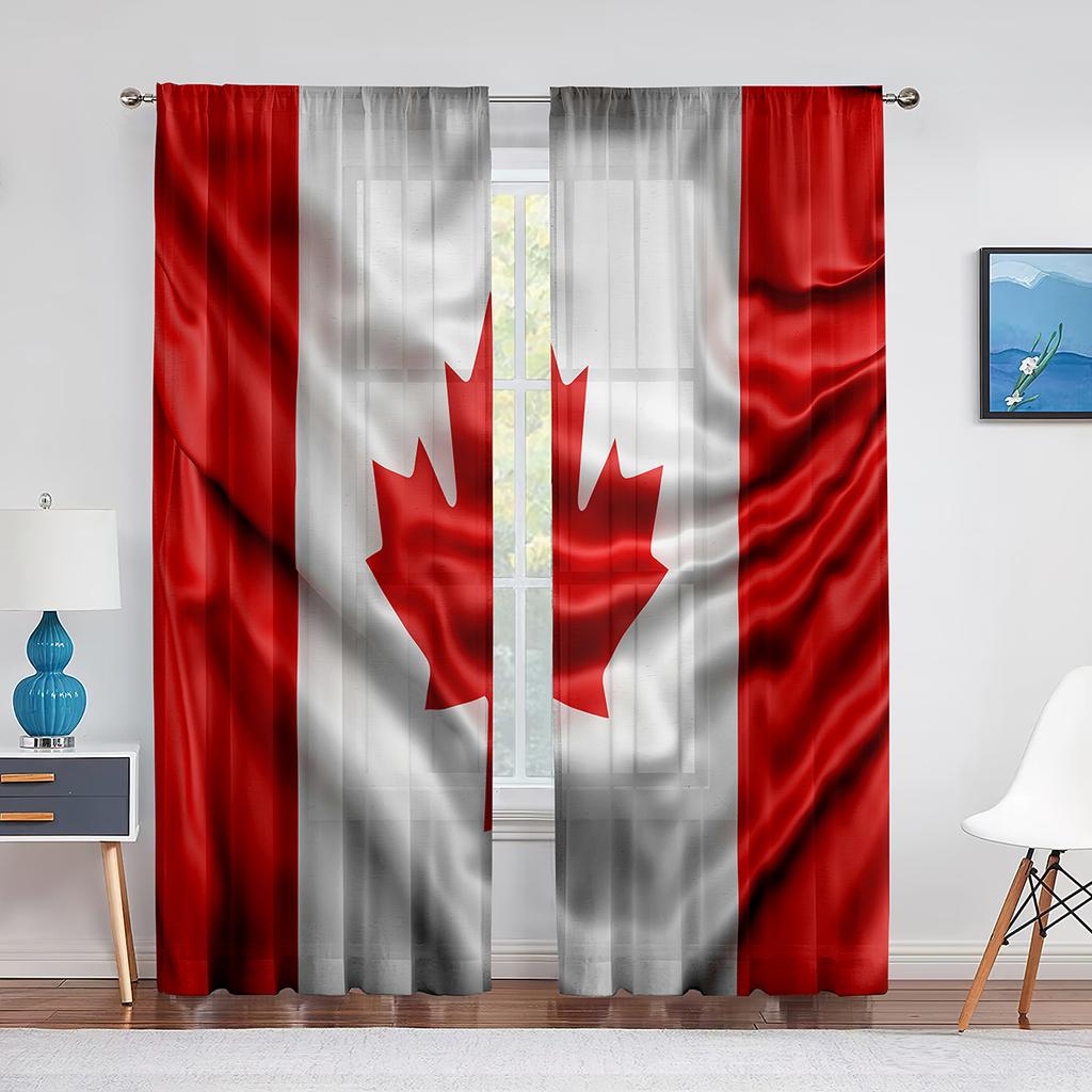 Tüllvorhang mit amerikanischer Flagge zum Unabhängigkeitstag für Schlafzimmer, Fensterdekoration, Wohnzimmer, USA-Streifen, Chiffon, transparente Vorhänge