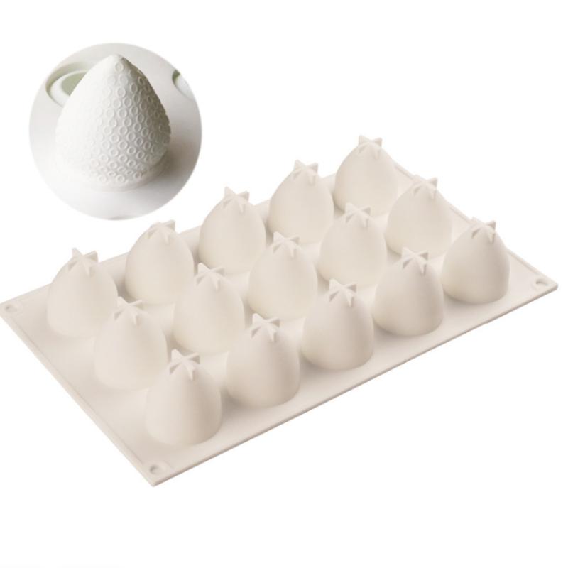 Silikonové pečicí formy na jahodové ovocné dezerty Mousse formy Silikonové formy na dorty Ozdoby na dorty Opakovaně použitelné formy na výrobu