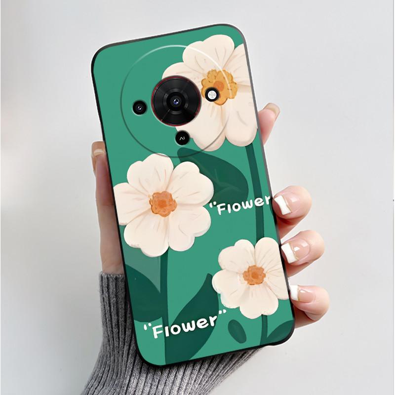 Printing Pattern Case For ZTE Blade A76 5G Capa Z2469N Cute Flower Cartoon Casing Fundas Soft Silicone Black Shell Cover Coque